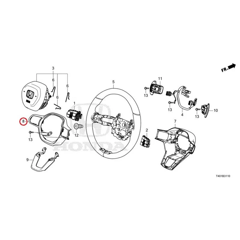 [NEW] JDM HONDA CIVIC FL5 2023 Steering Wheel (SRS) GENUINE OEM - Image 9