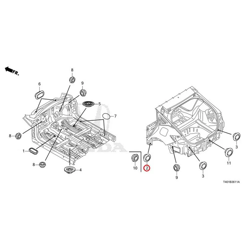 [NEW] JDM HONDA CIVIC FL5 2023 Grommets (Rear) GENUINE OEM - Image 3