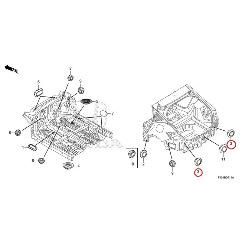 [NEW] JDM HONDA CIVIC FL5 2023 Grommets (Rear) GENUINE OEM - Image 4