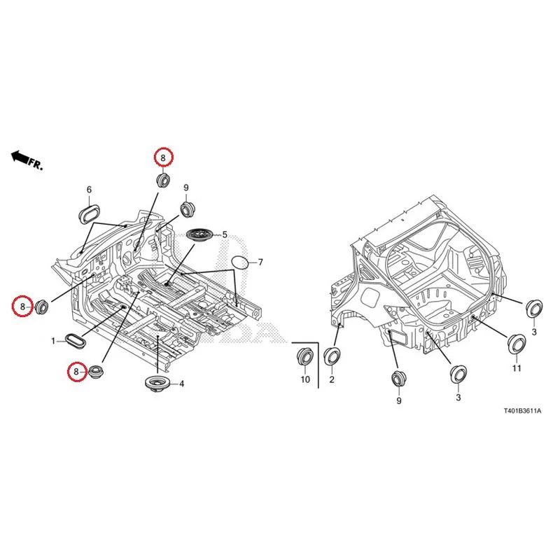 [NEW] JDM HONDA CIVIC FL5 2023 Grommets (Rear) GENUINE OEM - Image 9