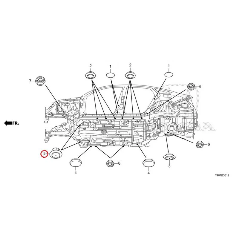 [NEW] JDM HONDA CIVIC FL5 2023 Grommet (Lower) GENUINE OEM - Image 6