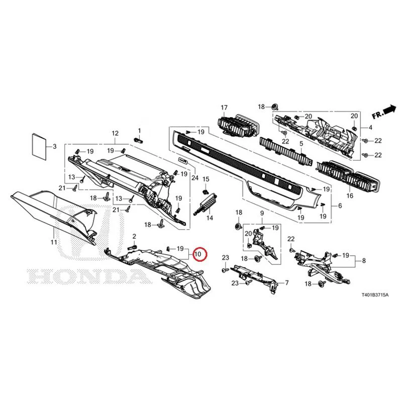 [NEW] JDM HONDA CIVIC FL5 2023 Instrument panel garnish (passenger side) GENUINE OEM - Image 10