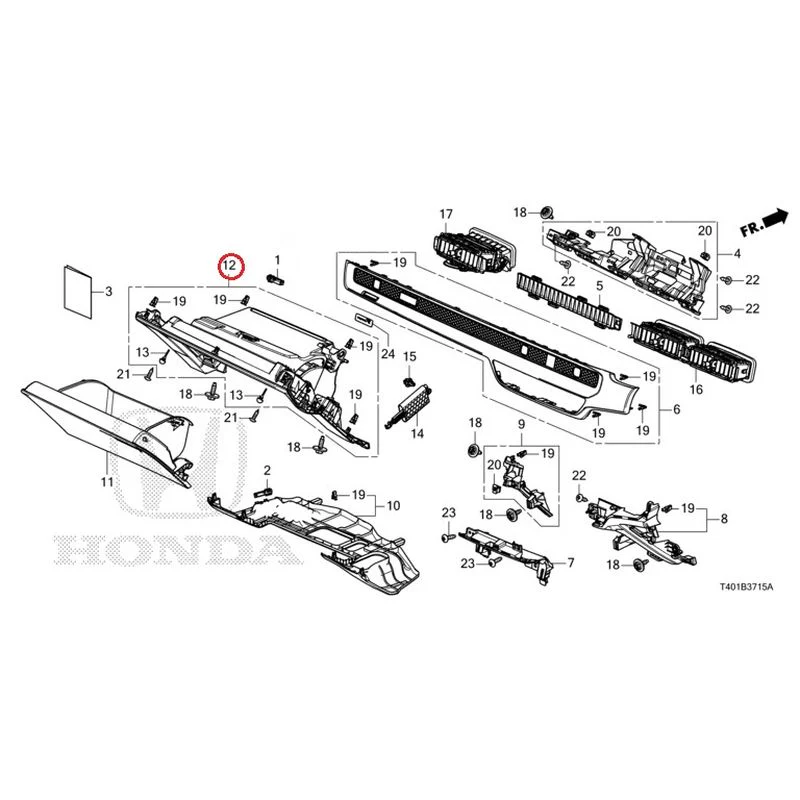 [NEW] JDM HONDA CIVIC FL5 2023 Instrument panel garnish (passenger side) GENUINE OEM - Image 12