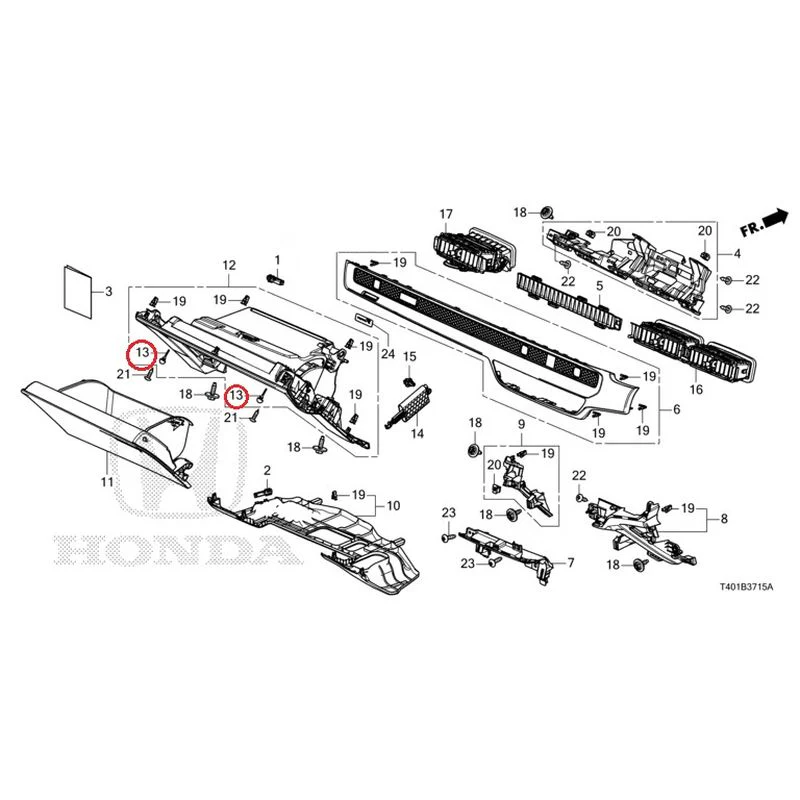 [NEW] JDM HONDA CIVIC FL5 2023 Instrument panel garnish (passenger side) GENUINE OEM - Image 13