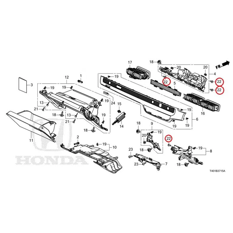 [NEW] JDM HONDA CIVIC FL5 2023 Instrument panel garnish (passenger side) GENUINE OEM - Image 22