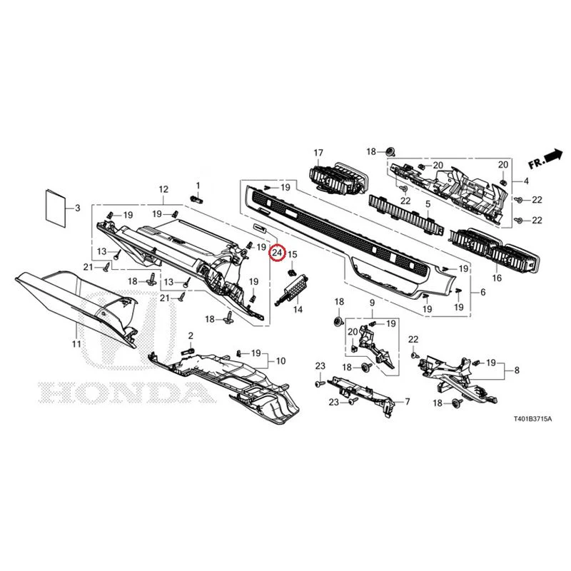 [NEW] JDM HONDA CIVIC FL5 2023 Instrument panel garnish (passenger side) GENUINE OEM - Image 24