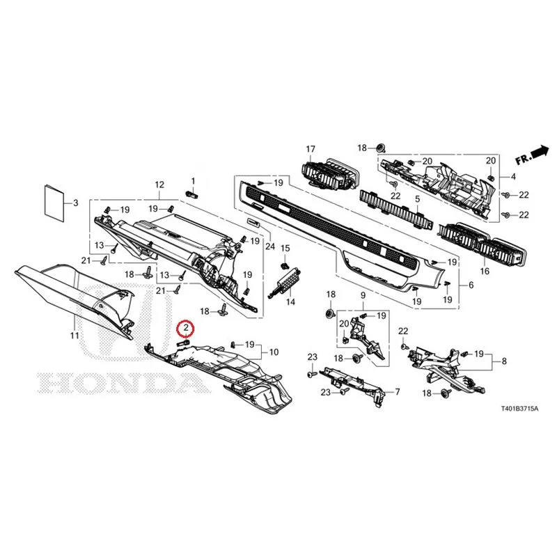 [NEW] JDM HONDA CIVIC FL5 2023 Instrument panel garnish (passenger side) GENUINE OEM - Image 3