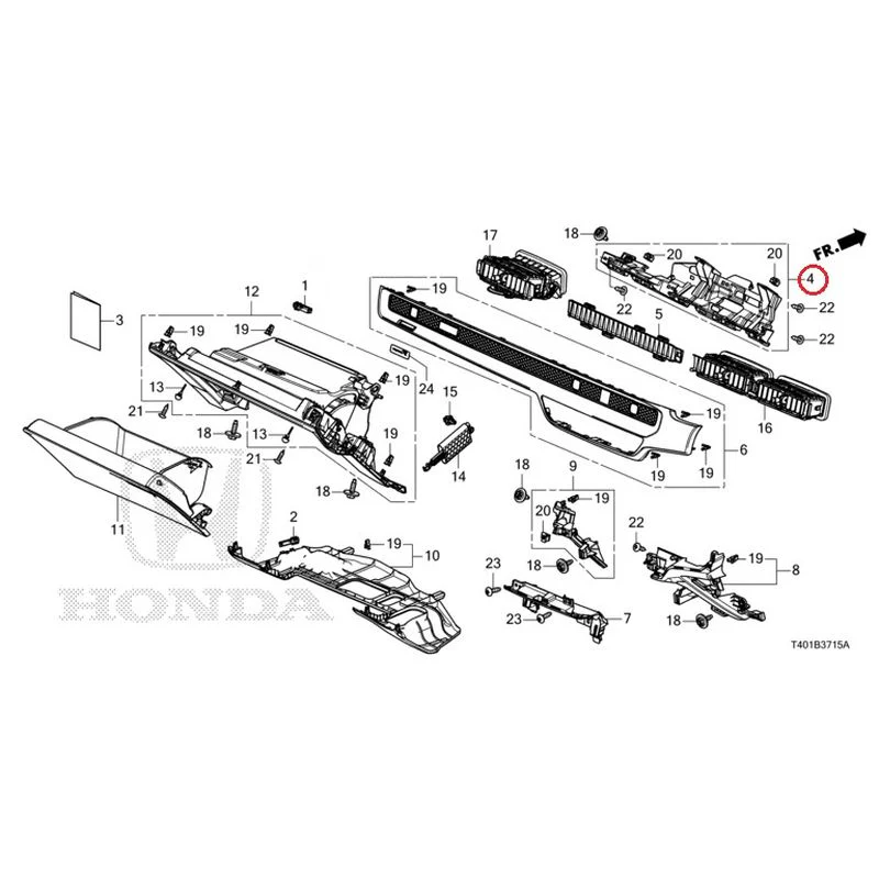 [NEW] JDM HONDA CIVIC FL5 2023 Instrument panel garnish (passenger side) GENUINE OEM - Image 4