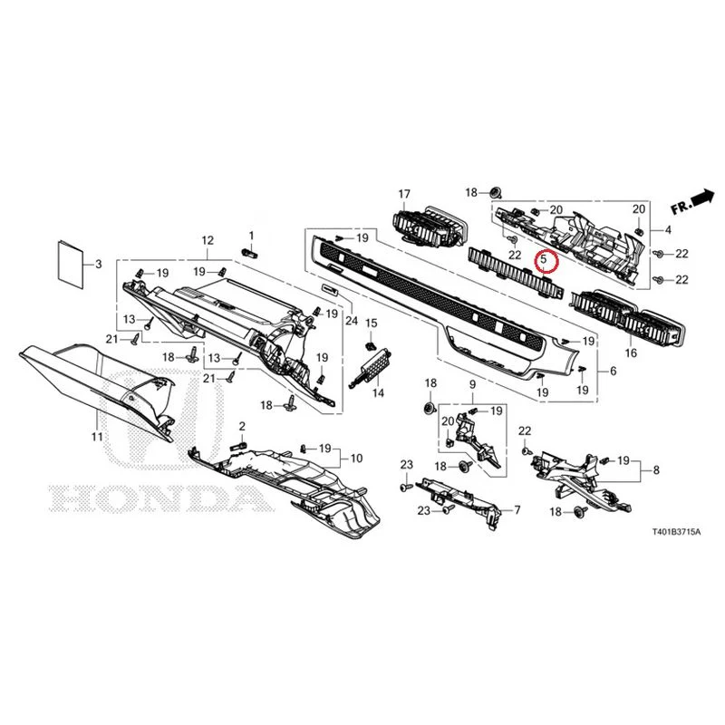 [NEW] JDM HONDA CIVIC FL5 2023 Instrument panel garnish (passenger side) GENUINE OEM - Image 5