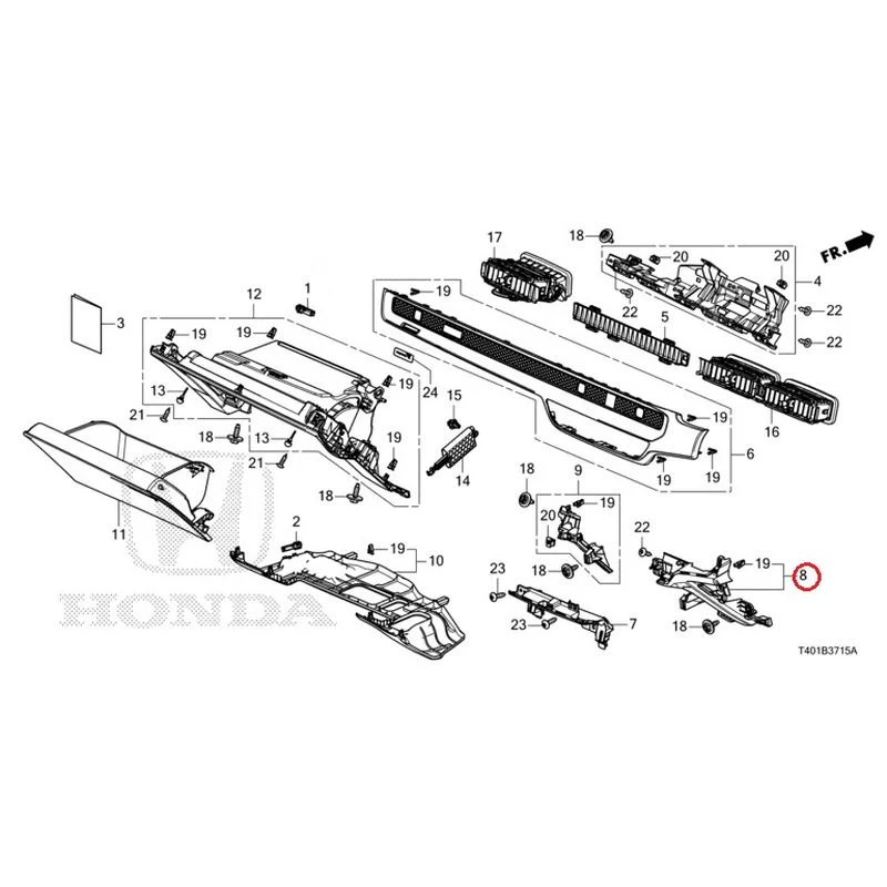 [NEW] JDM HONDA CIVIC FL5 2023 Instrument panel garnish (passenger side) GENUINE OEM - Image 8