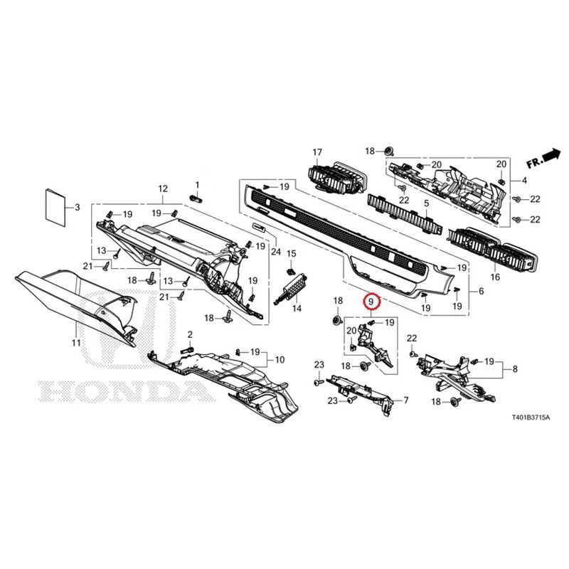 [NEW] JDM HONDA CIVIC FL5 2023 Instrument panel garnish (passenger side) GENUINE OEM - Image 9