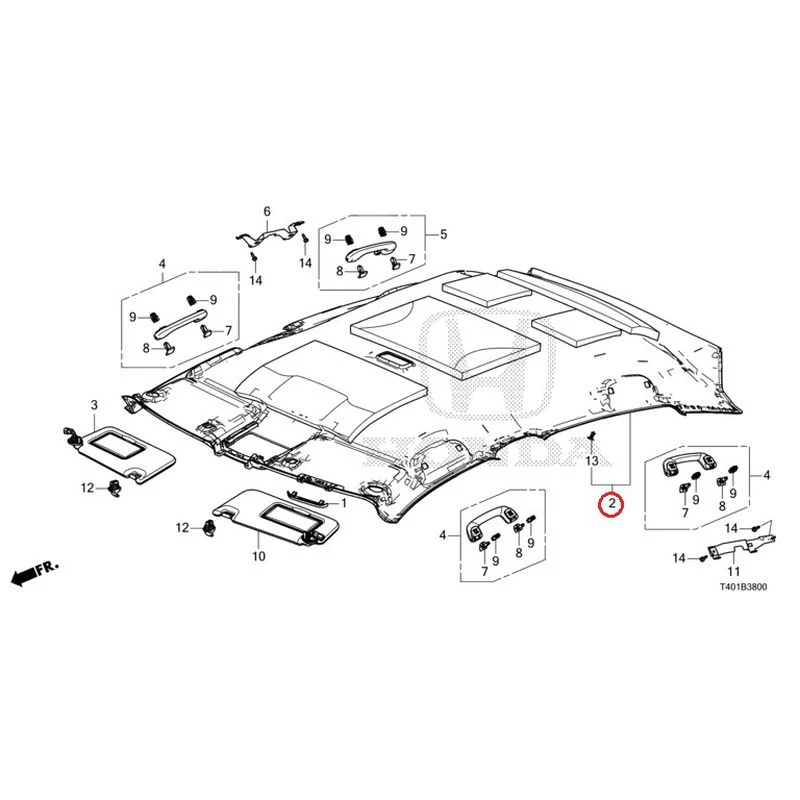 [NEW] JDM HONDA CIVIC FL5 2023 Roof Lining GENUINE OEM - Image 3
