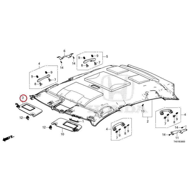 [NEW] JDM HONDA CIVIC FL5 2023 Roof Lining GENUINE OEM - Image 4