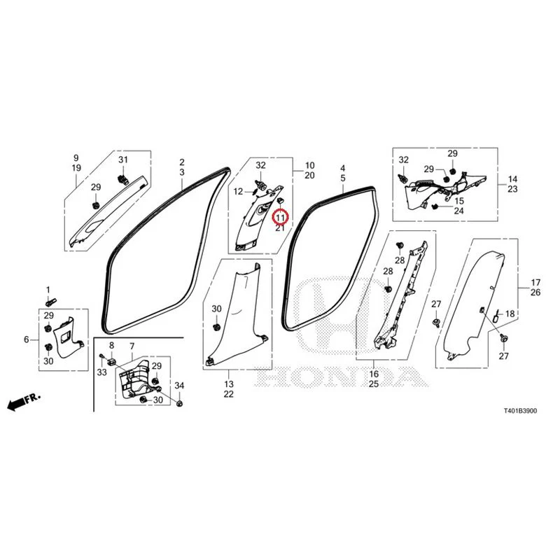 [NEW] JDM HONDA CIVIC FL5 2023 Pillar Garnish GENUINE OEM - Image 12