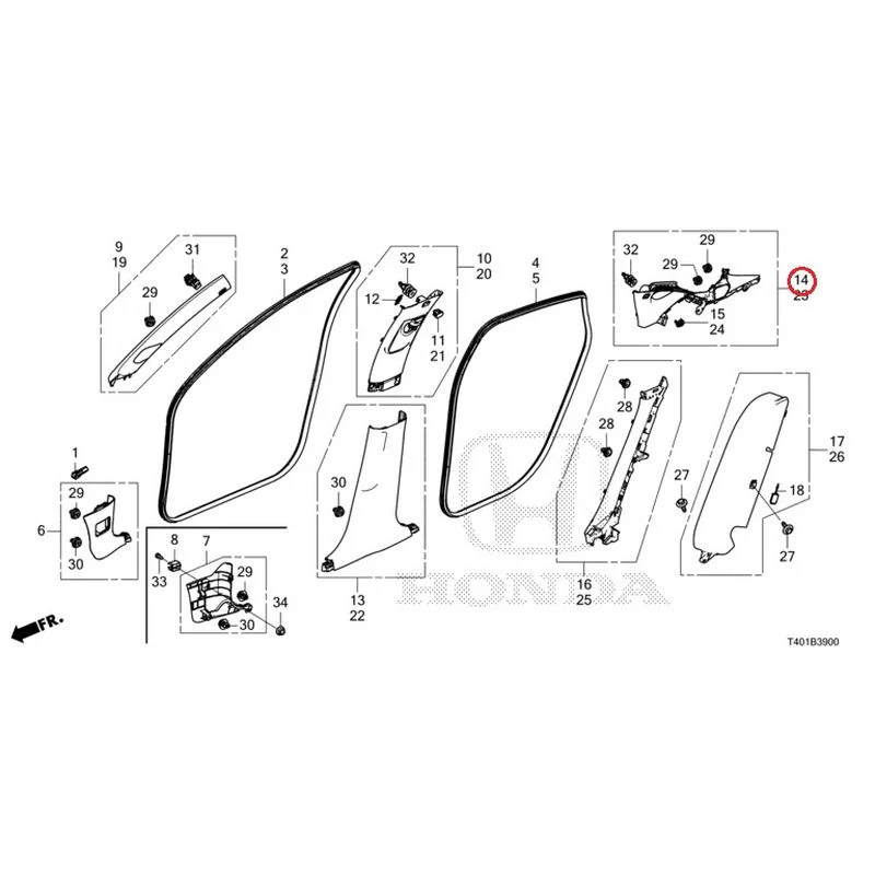 [NEW] JDM HONDA CIVIC FL5 2023 Pillar Garnish GENUINE OEM - Image 15