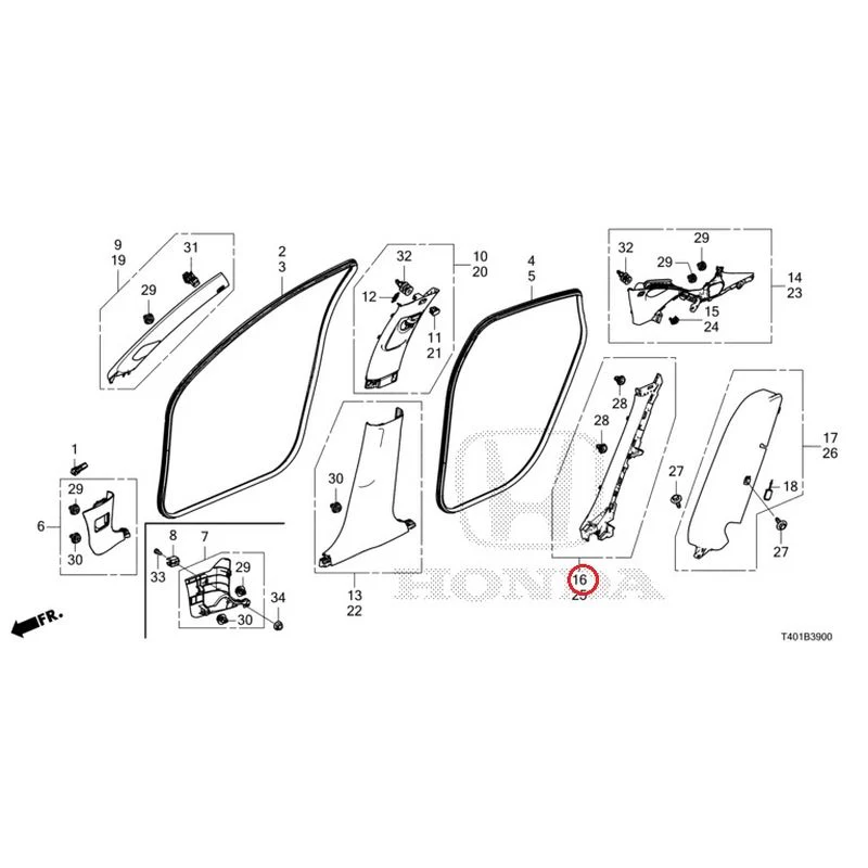 [NEW] JDM HONDA CIVIC FL5 2023 Pillar Garnish GENUINE OEM - Image 17