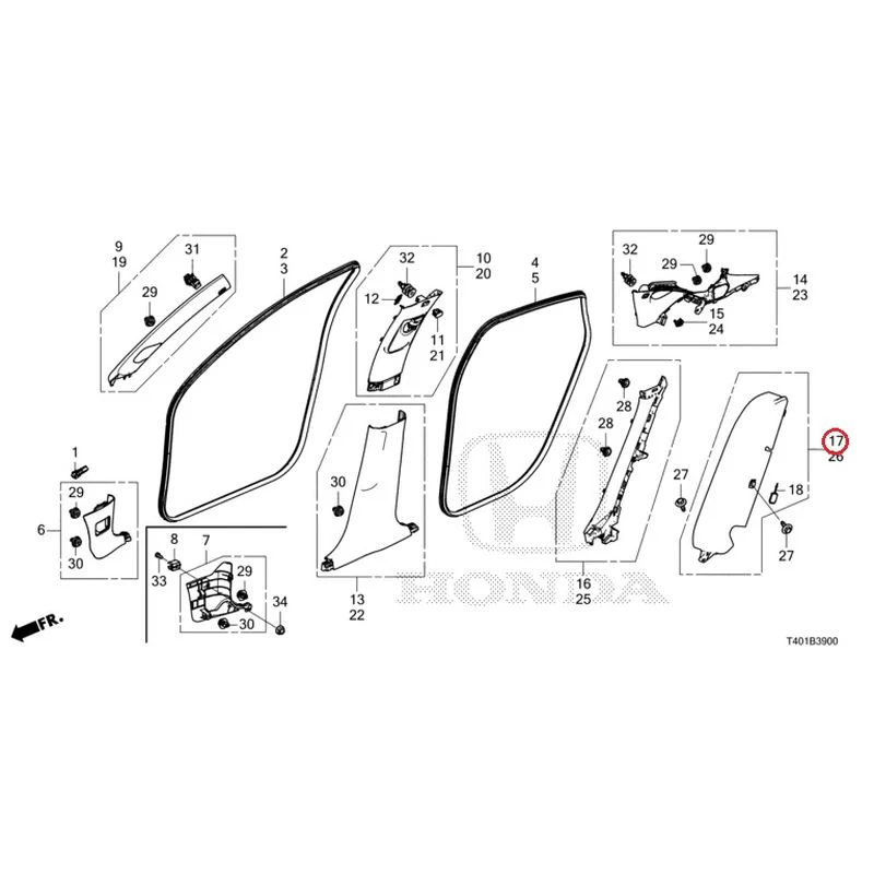[NEW] JDM HONDA CIVIC FL5 2023 Pillar Garnish GENUINE OEM - Image 18