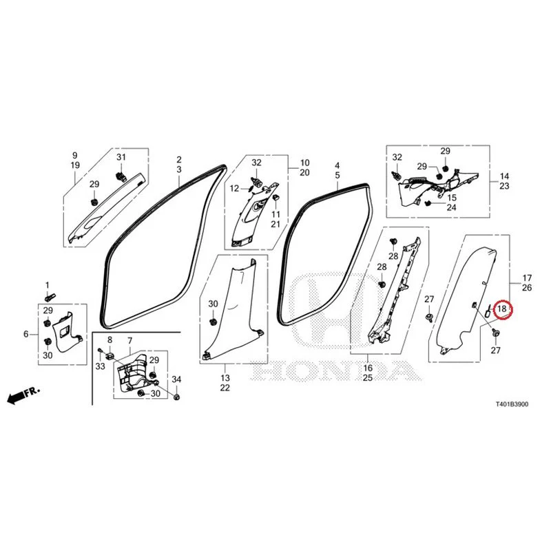 [NEW] JDM HONDA CIVIC FL5 2023 Pillar Garnish GENUINE OEM - Image 19