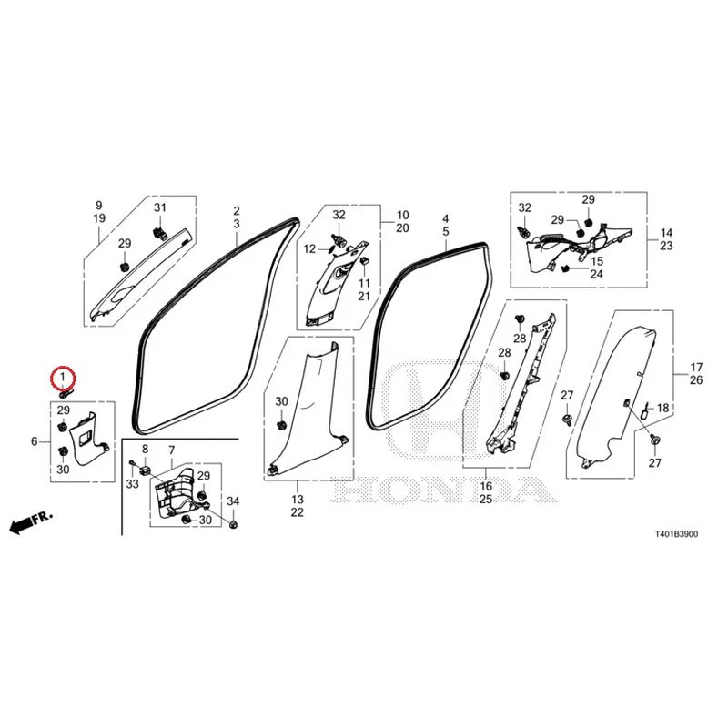 [NEW] JDM HONDA CIVIC FL5 2023 Pillar Garnish GENUINE OEM - Image 2