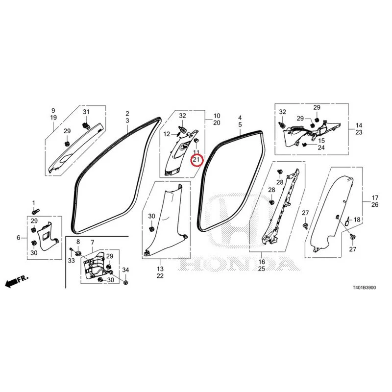 [NEW] JDM HONDA CIVIC FL5 2023 Pillar Garnish GENUINE OEM - Image 22