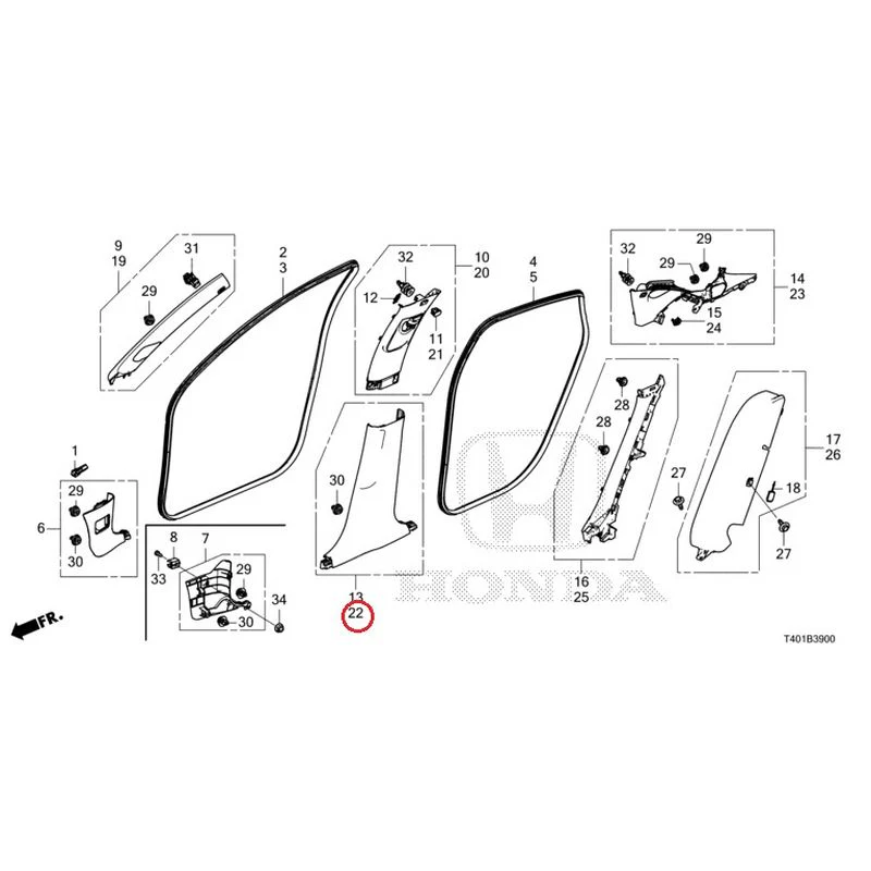 [NEW] JDM HONDA CIVIC FL5 2023 Pillar Garnish GENUINE OEM - Image 23