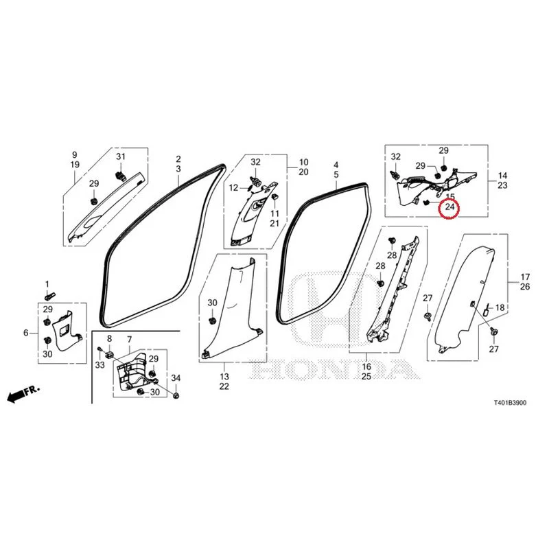 [NEW] JDM HONDA CIVIC FL5 2023 Pillar Garnish GENUINE OEM - Image 25