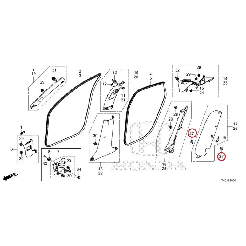[NEW] JDM HONDA CIVIC FL5 2023 Pillar Garnish GENUINE OEM - Image 28