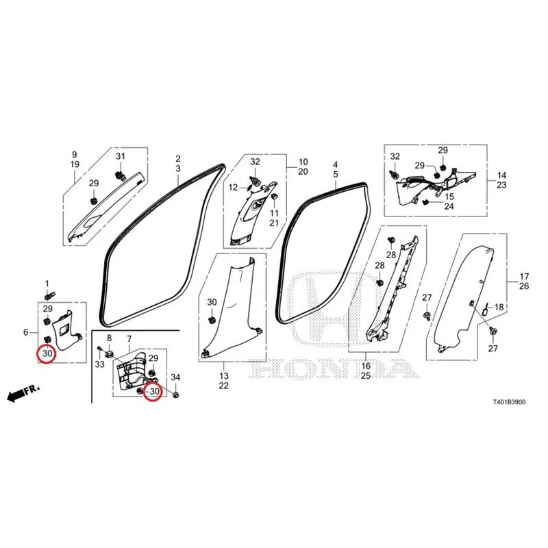 [NEW] JDM HONDA CIVIC FL5 2023 Pillar Garnish GENUINE OEM - Image 31