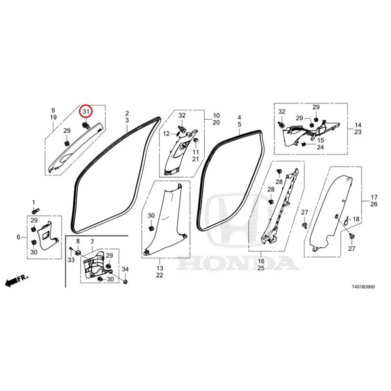 [NEW] JDM HONDA CIVIC FL5 2023 Pillar Garnish GENUINE OEM - Image 32