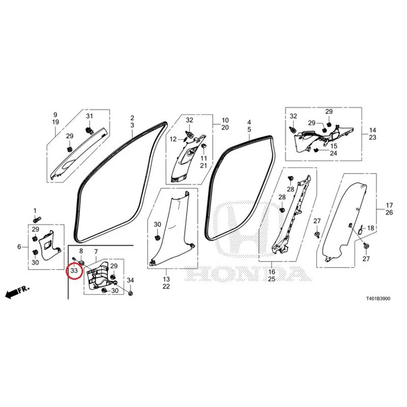 [NEW] JDM HONDA CIVIC FL5 2023 Pillar Garnish GENUINE OEM - Image 34