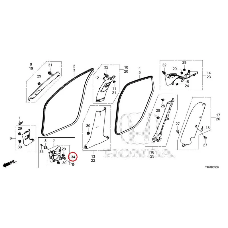 [NEW] JDM HONDA CIVIC FL5 2023 Pillar Garnish GENUINE OEM - Image 35