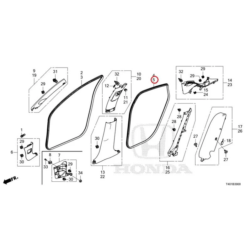 [NEW] JDM HONDA CIVIC FL5 2023 Pillar Garnish GENUINE OEM - Image 6