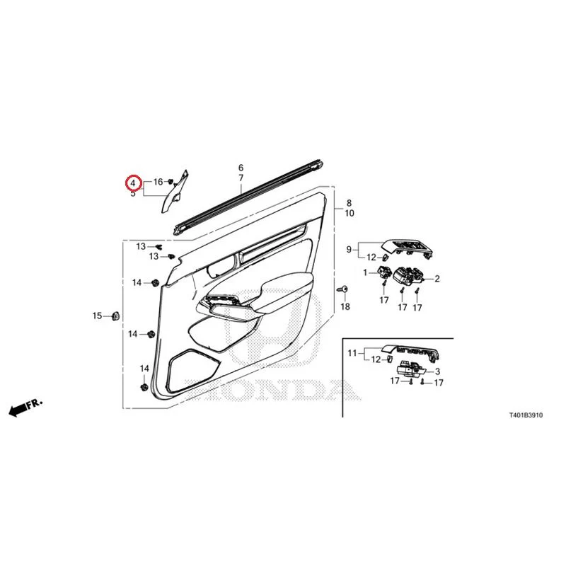 [NEW] JDM HONDA CIVIC FL5 2023 Front Door Lining GENUINE OEM - Image 5
