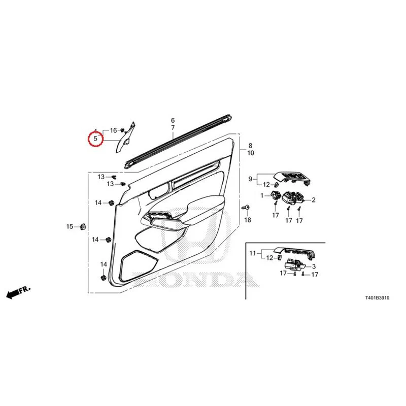 [NEW] JDM HONDA CIVIC FL5 2023 Front Door Lining GENUINE OEM - Image 6