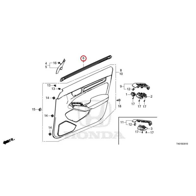 [NEW] JDM HONDA CIVIC FL5 2023 Front Door Lining GENUINE OEM - Image 7