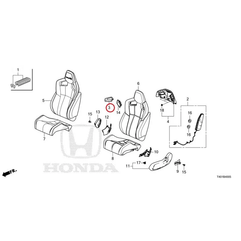 [NEW] JDM HONDA CIVIC FL5 2023 Front Seat (Passenger Side) (Type R) GENUINE OEM - Image 4