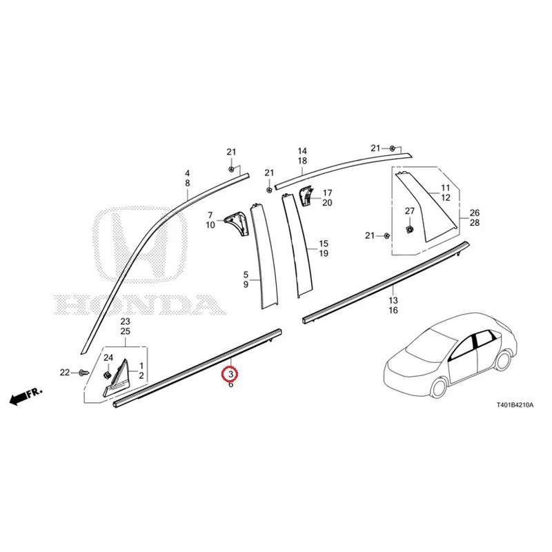 [NEW] JDM HONDA CIVIC FL5 2023 Molding GENUINE OEM - Image 2