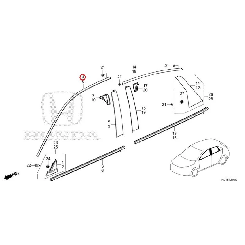 [NEW] JDM HONDA CIVIC FL5 2023 Molding GENUINE OEM - Image 3