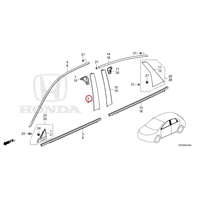 [NEW] JDM HONDA CIVIC FL5 2023 Molding GENUINE OEM - Image 4