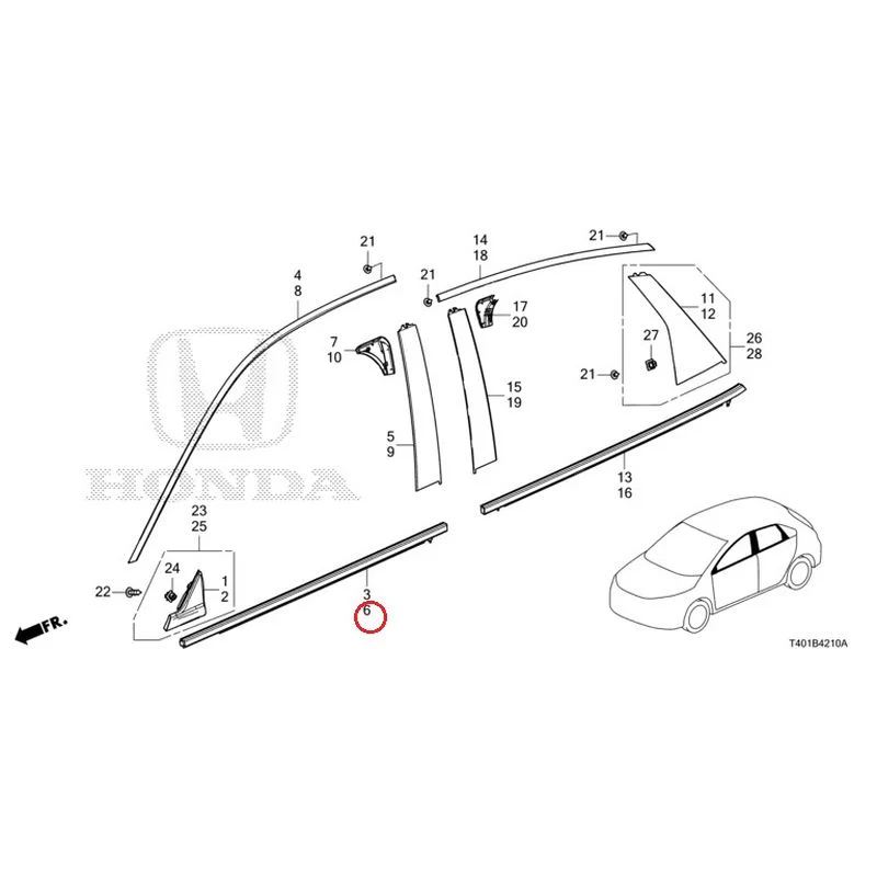 [NEW] JDM HONDA CIVIC FL5 2023 Molding GENUINE OEM - Image 5