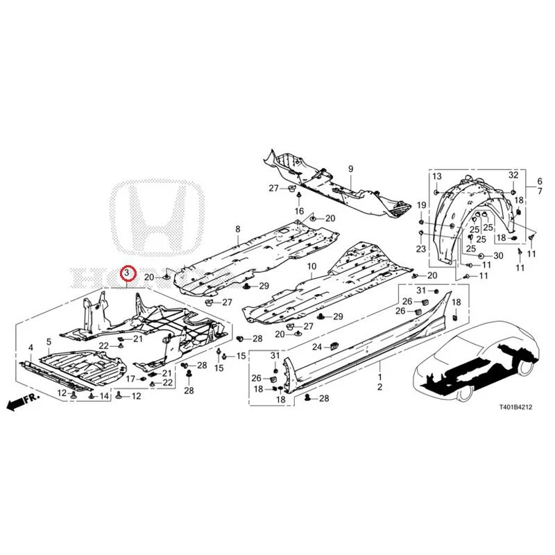 [NEW] JDM HONDA CIVIC FL5 2023 Side Sill Garnish/Under Cover (TYPE R) GENUINE OEM - Image 12