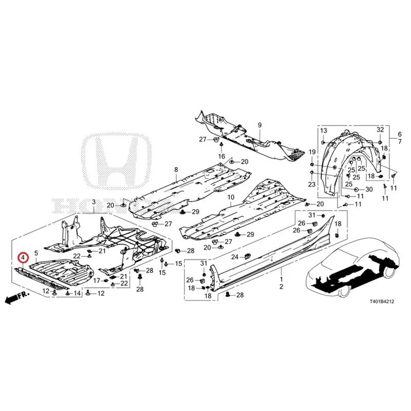 [NEW] JDM HONDA CIVIC FL5 2023 Side Sill Garnish/Under Cover (TYPE R) GENUINE OEM - Image 13