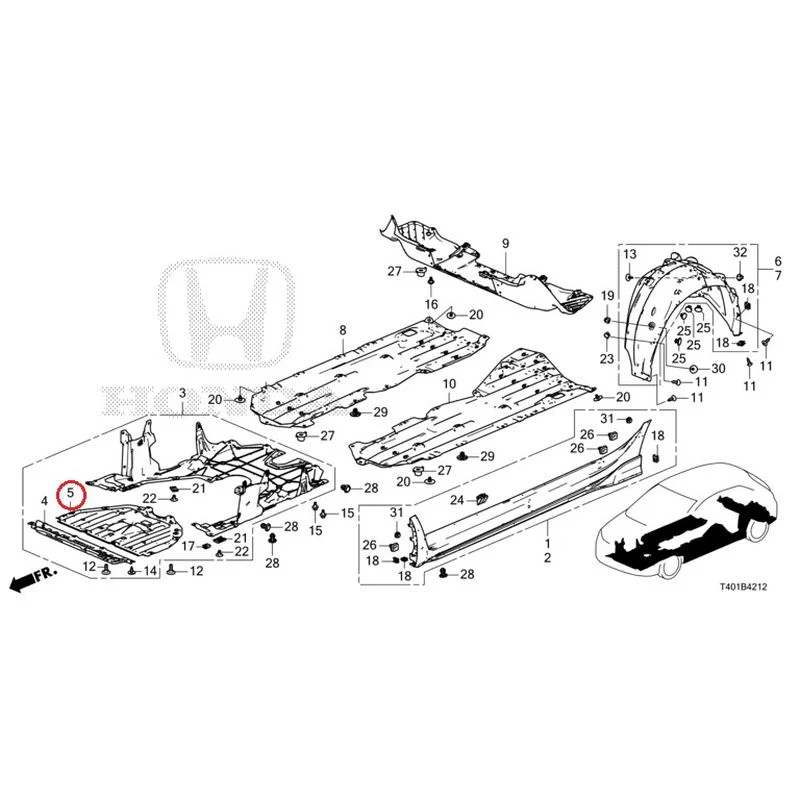 [NEW] JDM HONDA CIVIC FL5 2023 Side Sill Garnish/Under Cover (TYPE R) GENUINE OEM - Image 14