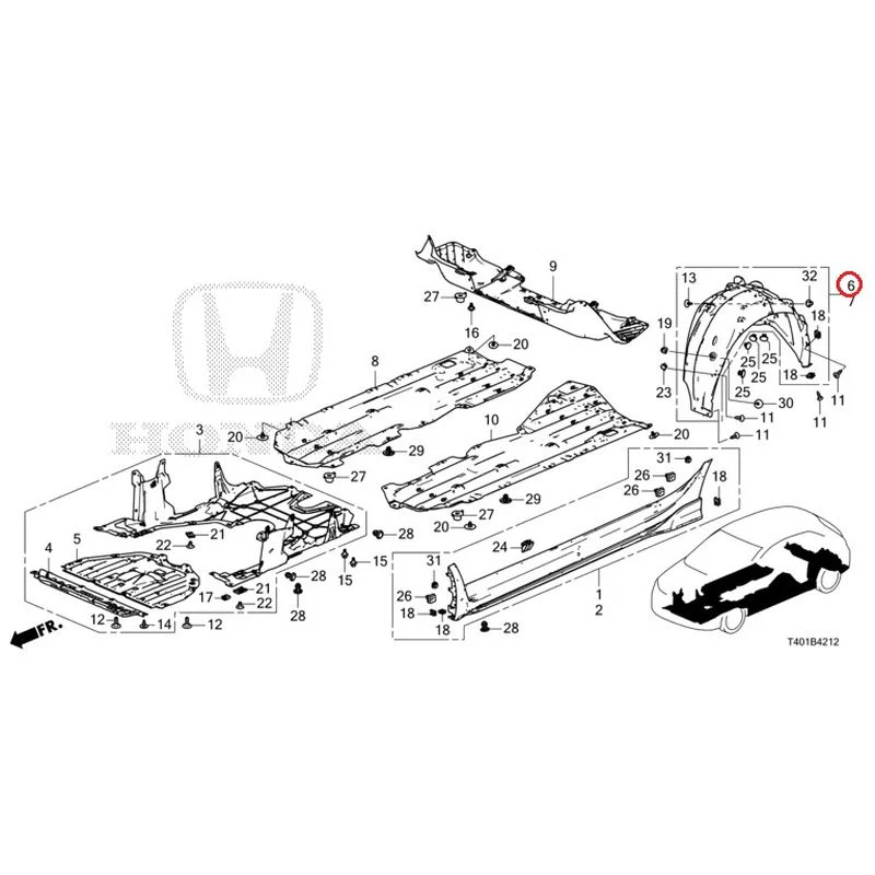 [NEW] JDM HONDA CIVIC FL5 2023 Side Sill Garnish/Under Cover (TYPE R) GENUINE OEM - Image 15