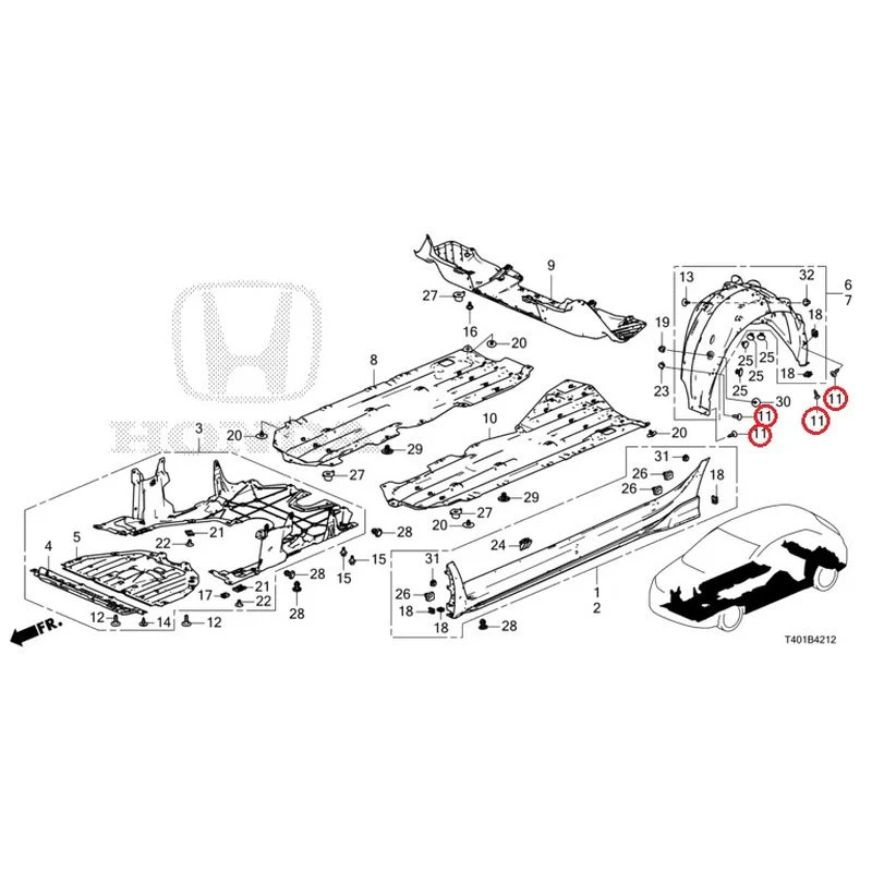 [NEW] JDM HONDA CIVIC FL5 2023 Side Sill Garnish/Under Cover (TYPE R) GENUINE OEM - Image 20