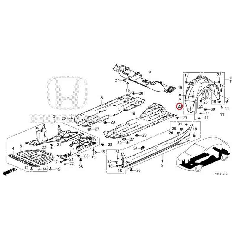 [NEW] JDM HONDA CIVIC FL5 2023 Side Sill Garnish/Under Cover (TYPE R) GENUINE OEM - Image 32
