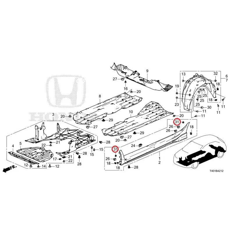 [NEW] JDM HONDA CIVIC FL5 2023 Side Sill Garnish/Under Cover (TYPE R) GENUINE OEM - Image 40