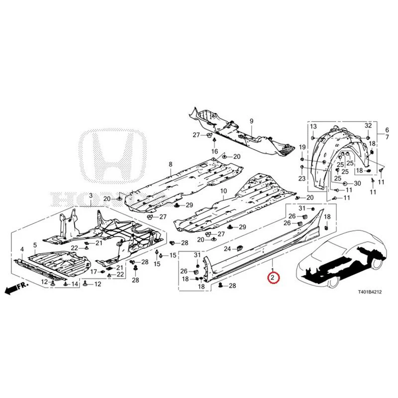 [NEW] JDM HONDA CIVIC FL5 2023 Side Sill Garnish/Under Cover (TYPE R) GENUINE OEM - Image 7