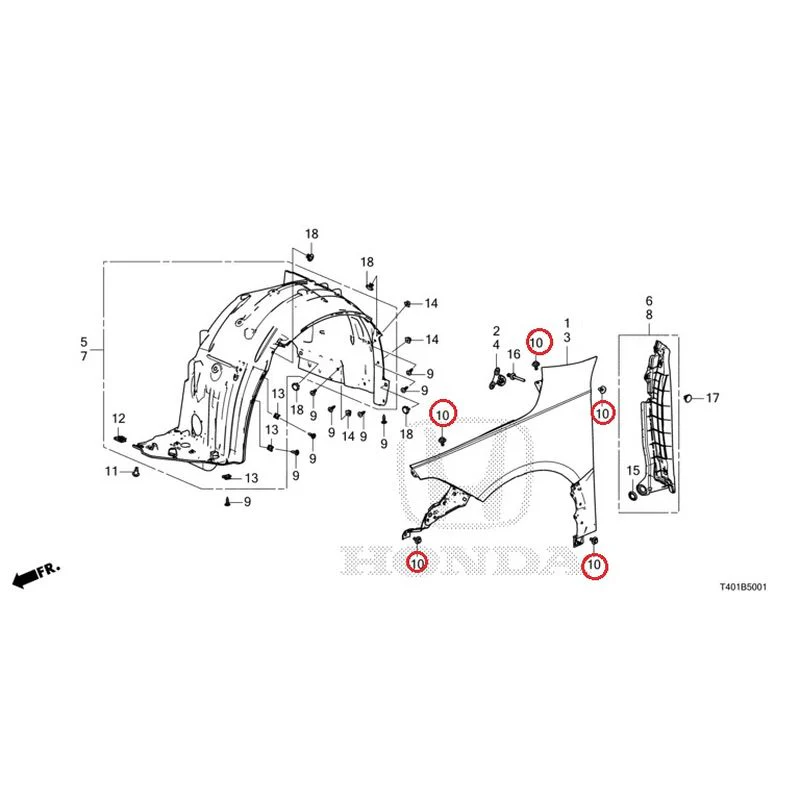 [NEW] JDM HONDA CIVIC FL5 2023 Front Fender (Type R) GENUINE OEM - Image 11