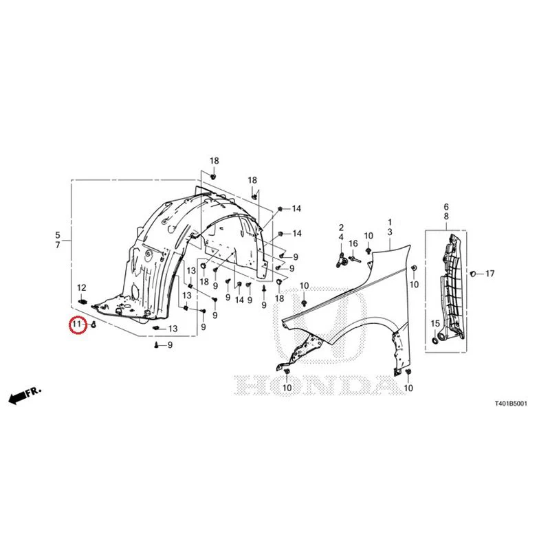 [NEW] JDM HONDA CIVIC FL5 2023 Front Fender (Type R) GENUINE OEM - Image 12